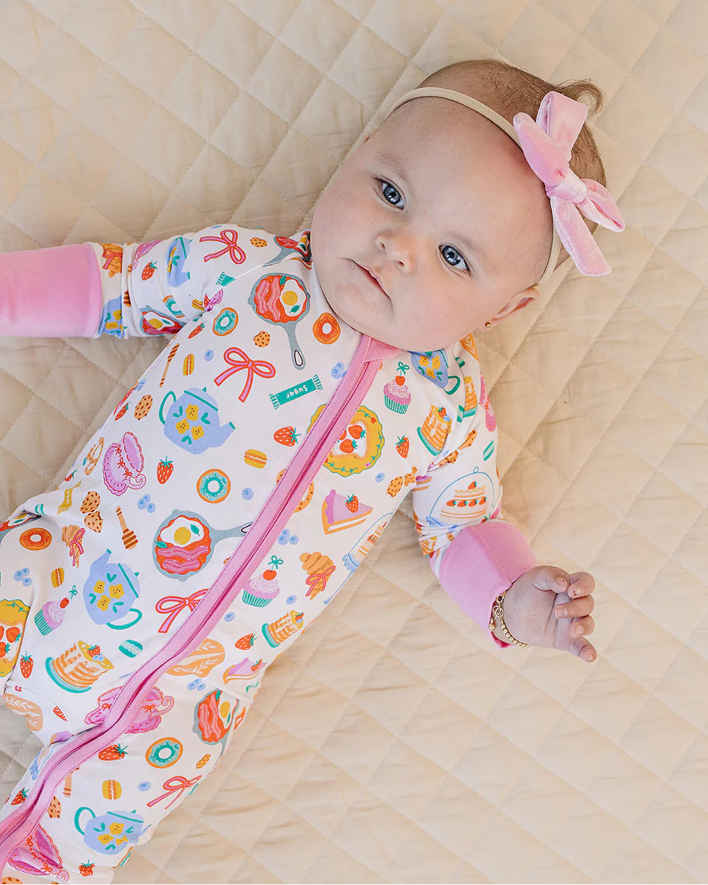 Bamboo Zip Romper | Breakfast Whimsy - PREORDER