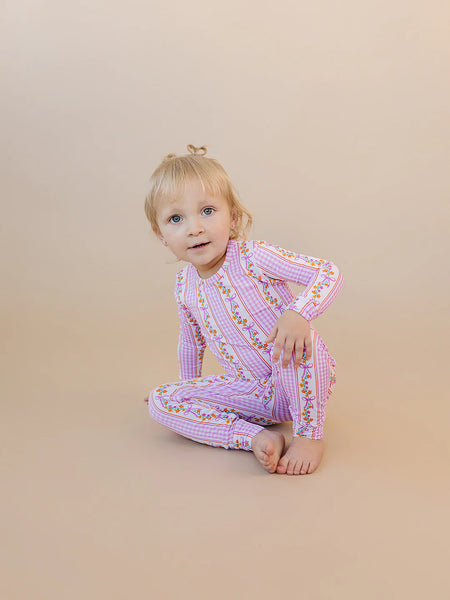 Bamboo Top & Pants Set | Gingham & Flowers - PREORDER