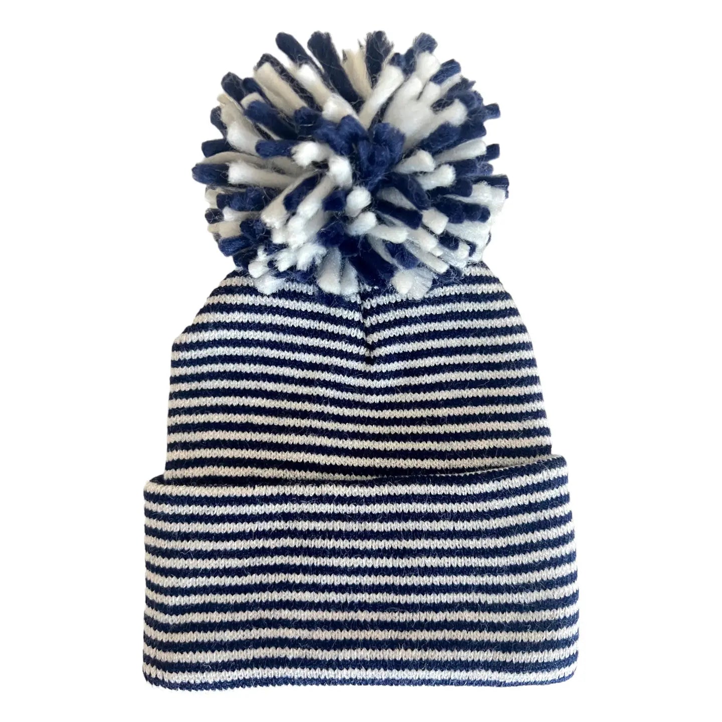 Baby's First Hat | Navy/White Stripe Pom - PREORDER