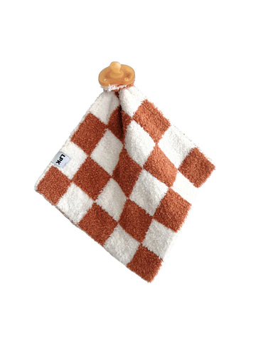 Checkered Plush Lovey | Copper - PREORDER