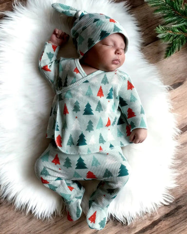 Waffle Kimono & Pant Set | Festive Firs - PREORDER