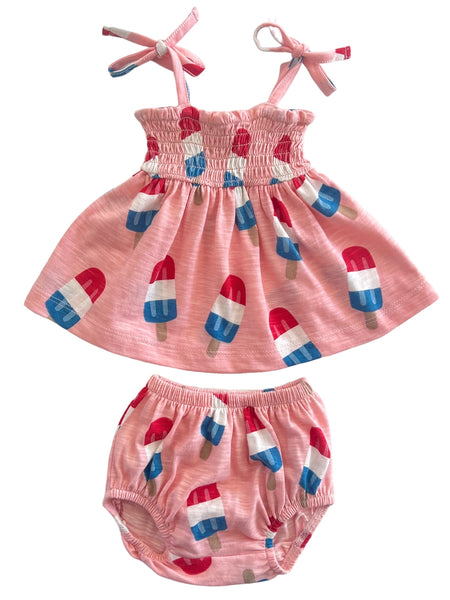 Smocked Ruffle Top & Bloomer Set | Bomb Pops - PREORDER