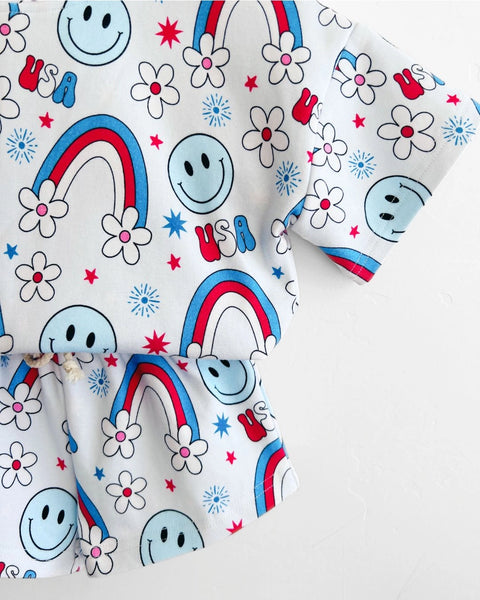 Top & Shorts Set | Little Miss USA - PREORDER