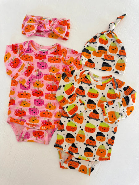Long Sleeve Bodysuit | Pumpkin Buds - PREORDER