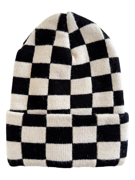Baby's First Hat | Black/Sand Checkerboard - PREORDER