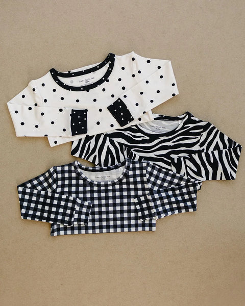 Bamboo Top & Pants Set | Black Gingham - PREORDER