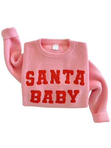 MAMA Knit Sweater | Pink Santa Baby - PREORDER