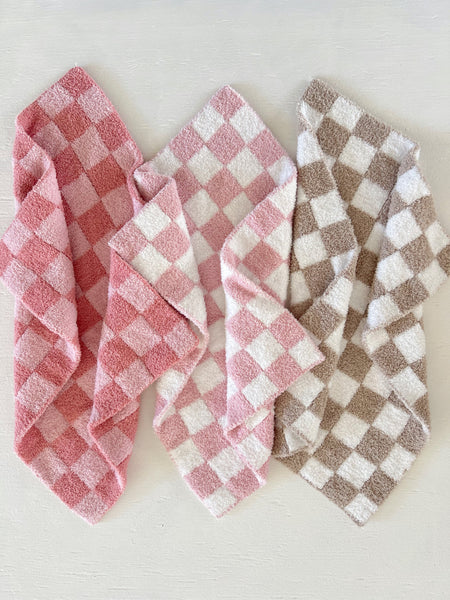 Phufy® Bliss Checkerboard Mini Blanket | Strawberry/Carnation - PREORDER