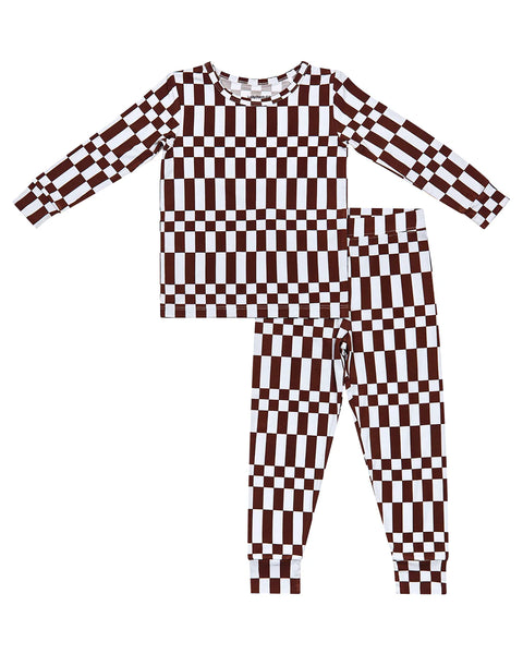 Bamboo Top & Pants Set | Chocolate Checkered - PREORDER