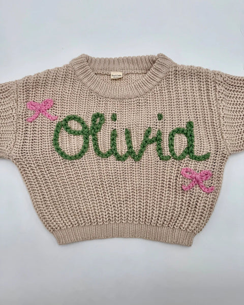 Yarn *CUSTOM* Name Chunky Knit Sweater | 11 Colors