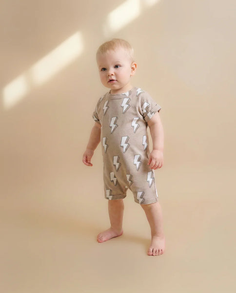 Cotton Shorts Romper | Electric Beige - PREORDER