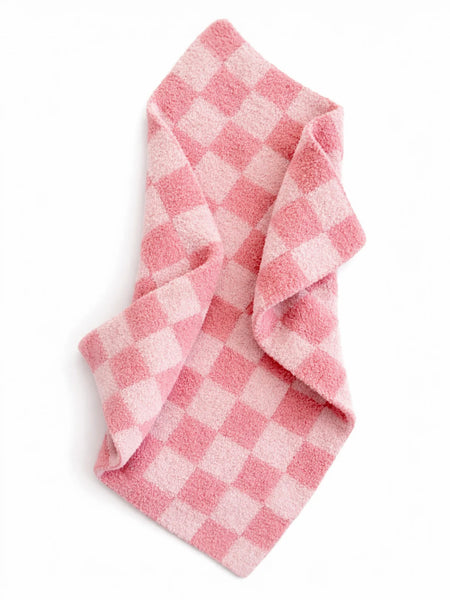 Phufy® Bliss Checkerboard Mini Blanket | Strawberry/Carnation - PREORDER