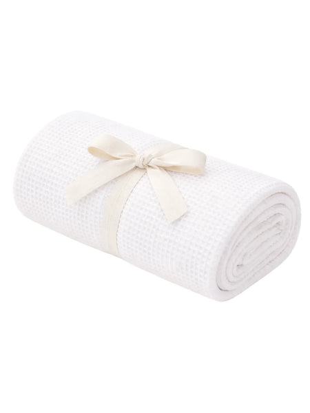 Organic Cotton Waffle Swaddle | Lucent White - PREORDER
