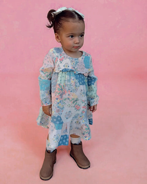 Smocked Ruffle Tiered Dress | Patchwork - PREORDER