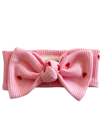 Waffle Knot Bow | Little Red Heart - PREORDER