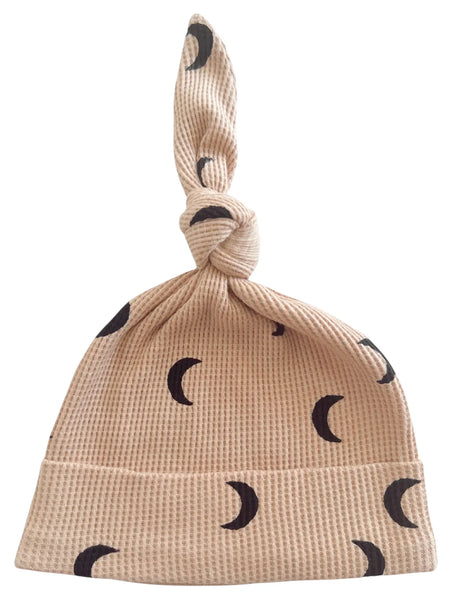 Waffle Knot Beanie | Tan/Black Moon - PREORDER