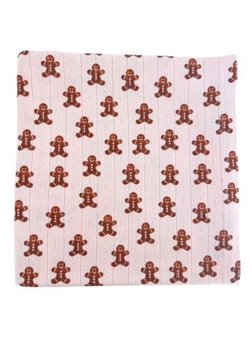 Organic Pointelle Swaddle | Blush Gingerbread - PREORDER