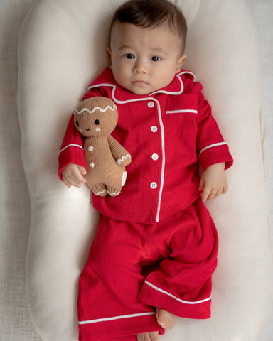 Organic Pointelle Lounge Set | Red - PREORDER