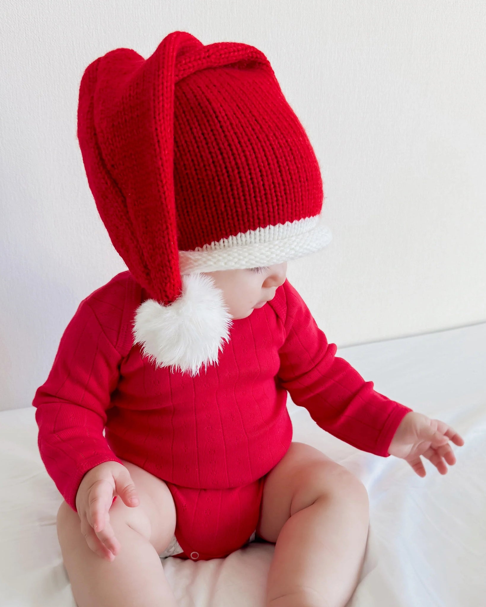Santa Knit Hat | Red - PREORDER
