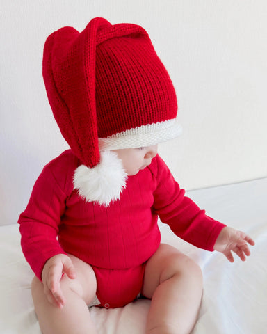 Santa Knit Hat | Red - PREORDER