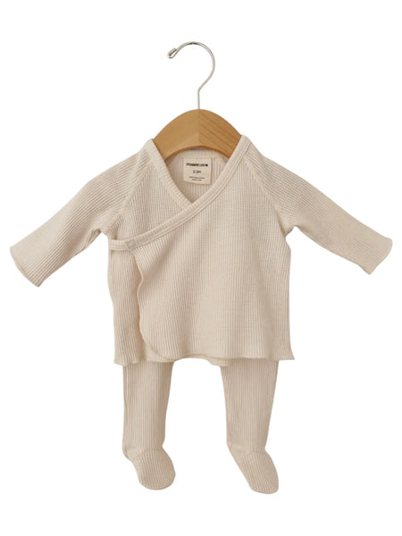 Waffle Kimono & Pant Set | Snow - PREORDER