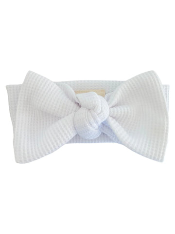 Waffle Knot Bow | Lucent White - PREORDER