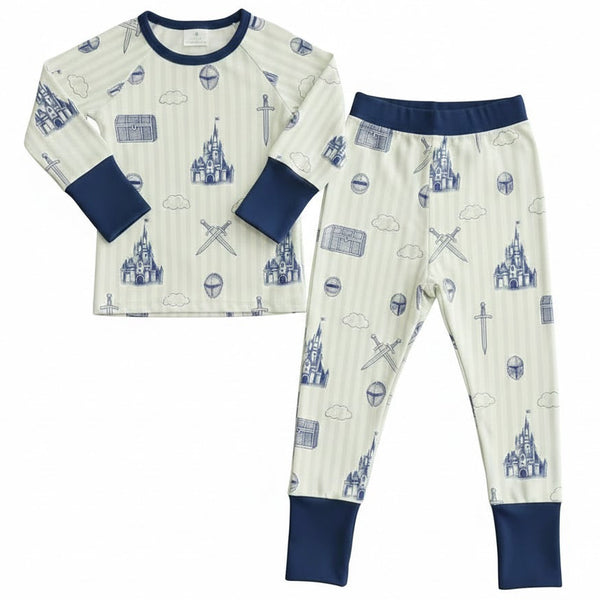 Milk Silk Top & Pants Set | Medieval Toile - PREORDER