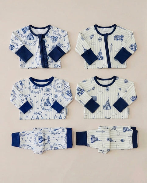 Milk Silk Zip Romper | Castle Toile - PREORDER