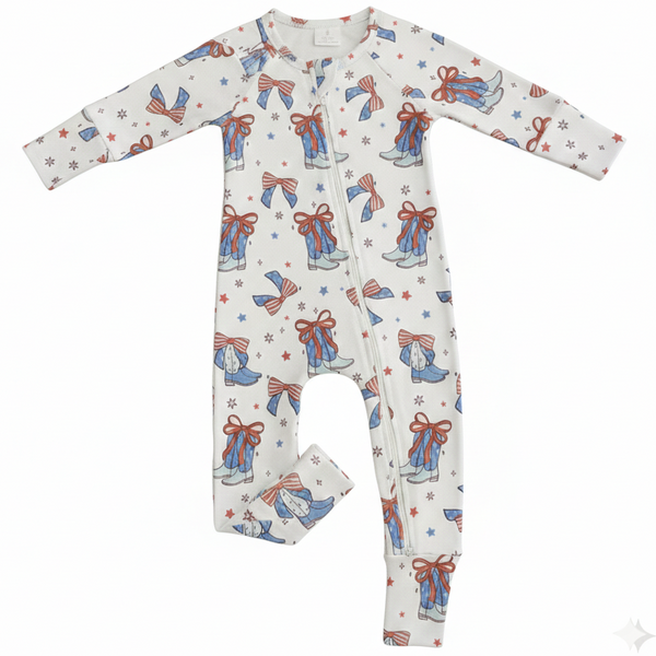 Milk Silk Zip Romper | American Cowgirl - PREORDER