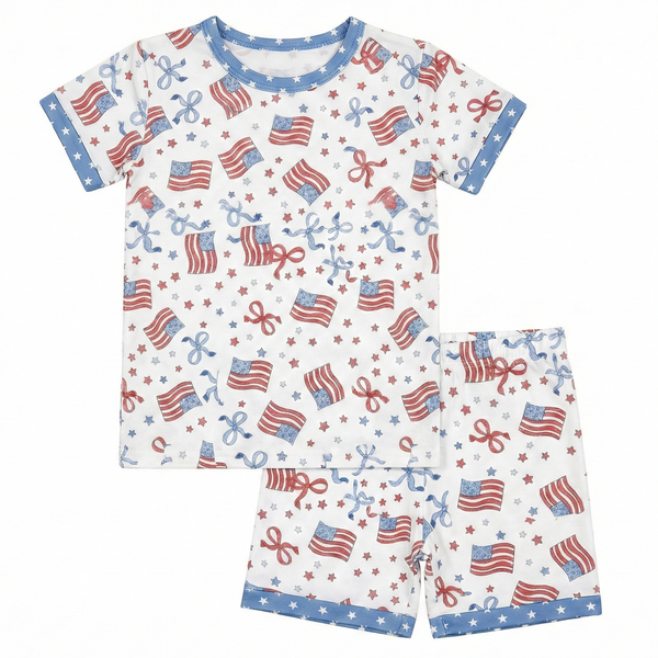 Milk Silk Top & Shorts Set | Independence Day Ditsy - PREORDER