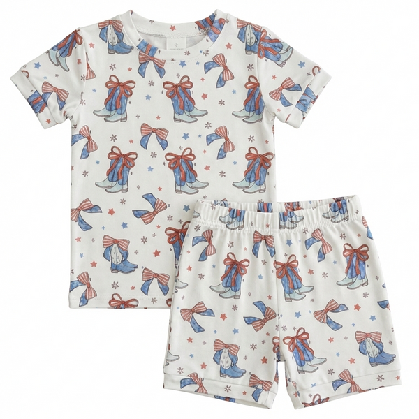 Milk Silk Top & Shorts Set | American Cowgirl - PREORDER