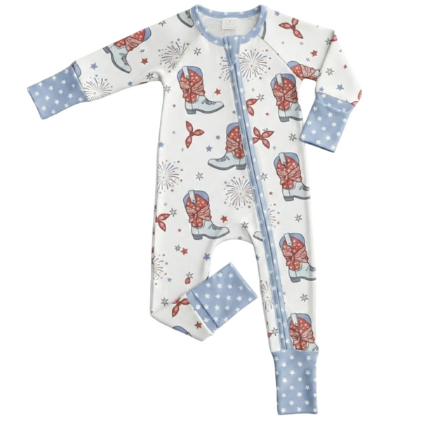 Milk Silk Zip Romper | American Cowboy - PREORDER