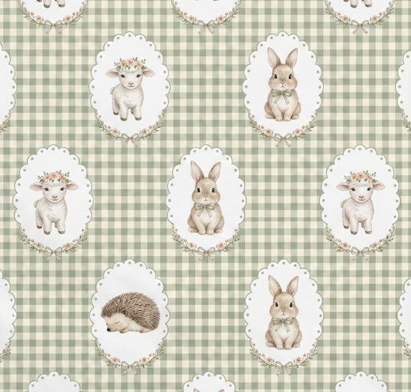 Milk Silk Top & Pants Set | Meadow Friends Gingham - PREORDER