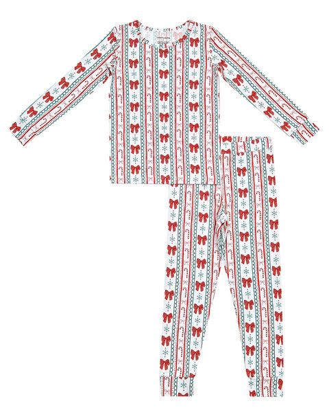 Bamboo Top & Pants Set | Retro Candy Cane - PREORDER