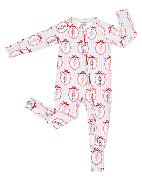 Bamboo Zip Romper | Pink Nutcracker - PREORDER