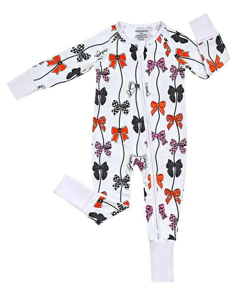 Bamboo Zip Romper | Spooky Bows - PREORDER