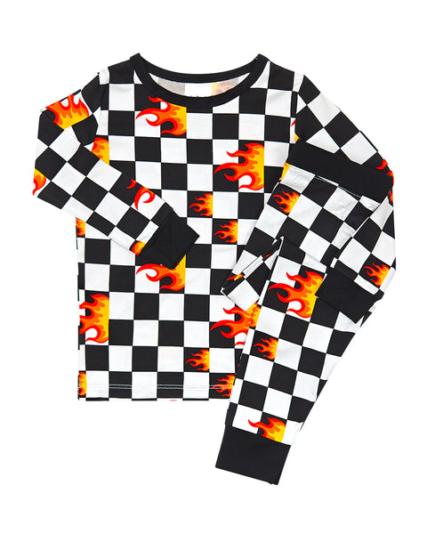 Bamboo Top & Pants Set | Checker Blaze - PREORDER