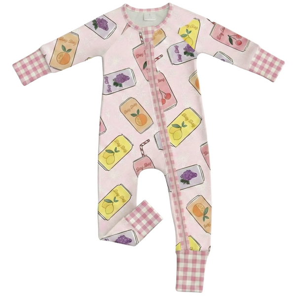 Milk Silk Zip Romper | Pink Bay Bay Bubbly - PREORDER