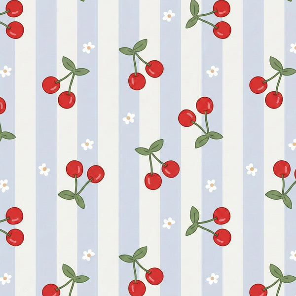 Milk Silk Top & Pants Set | Cherry Blossom Stripe - PREORDER