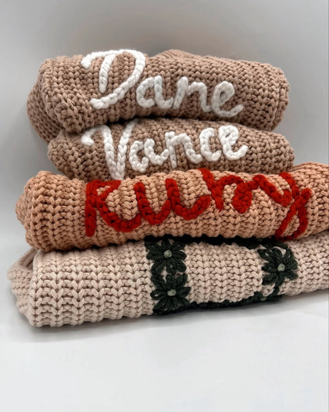 Yarn *CUSTOM* Name Chunky Knit Sweater | 11 Colors