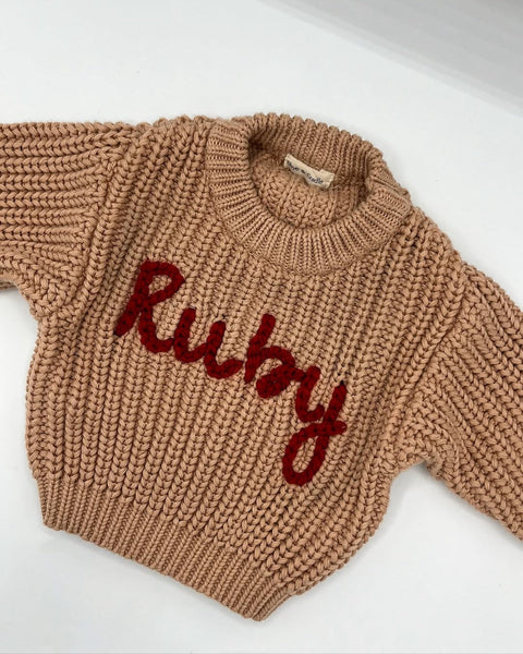Yarn *CUSTOM* Name Chunky Knit Sweater | 11 Colors