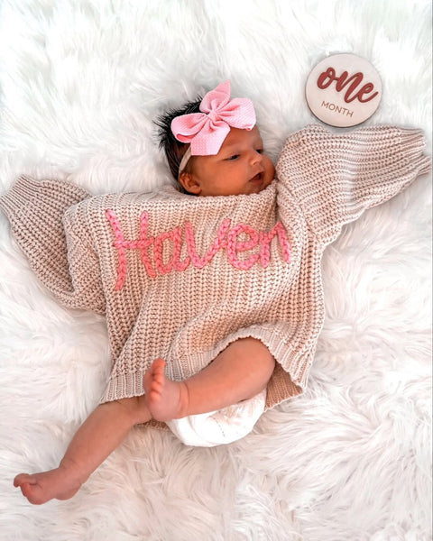 Yarn *CUSTOM* Name Chunky Knit Sweater | 11 Colors