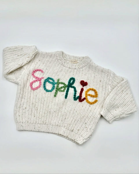 Yarn *CUSTOM* Name Chunky Knit Sweater | 11 Colors