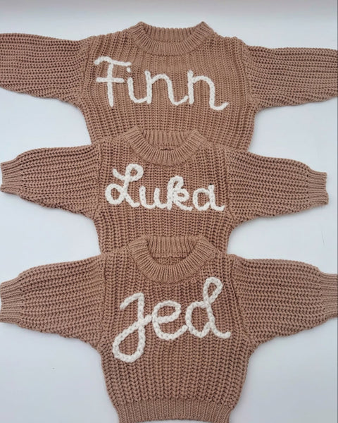 Yarn *CUSTOM* Name Chunky Knit Sweater | 11 Colors