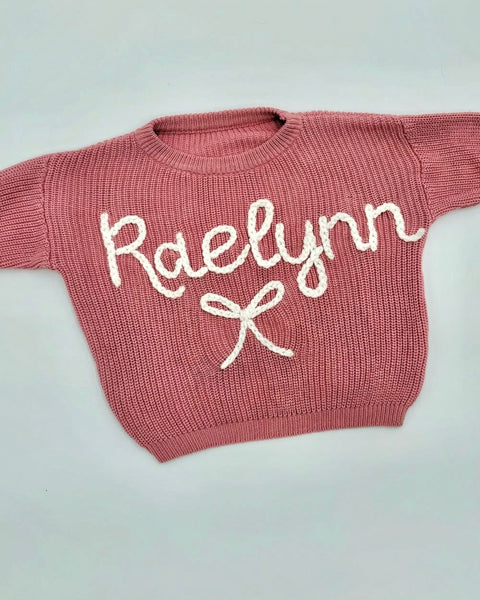 Yarn *CUSTOM* Name Chunky Knit Sweater | 11 Colors