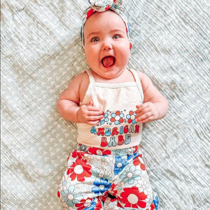 American Babe USA Daisies Outfit & Bow - PREORDER