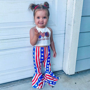 Peace Love America Stars & Stripes Halter Outfit - PREORDER