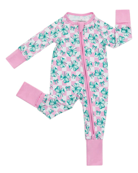 Bamboo Zip Romper | Shamrock & Bows - PREORDER