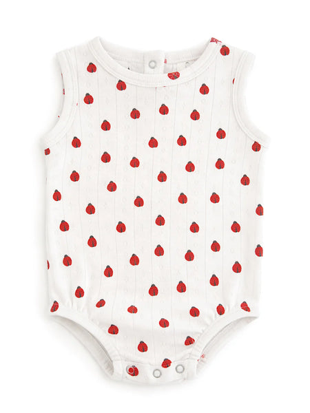 Organic Pointelle Dune Bubble | Ladybug - PREORDER