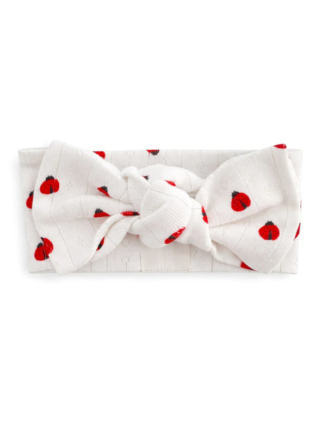 Organic Pointelle Bow | Ladybug - PREORDER